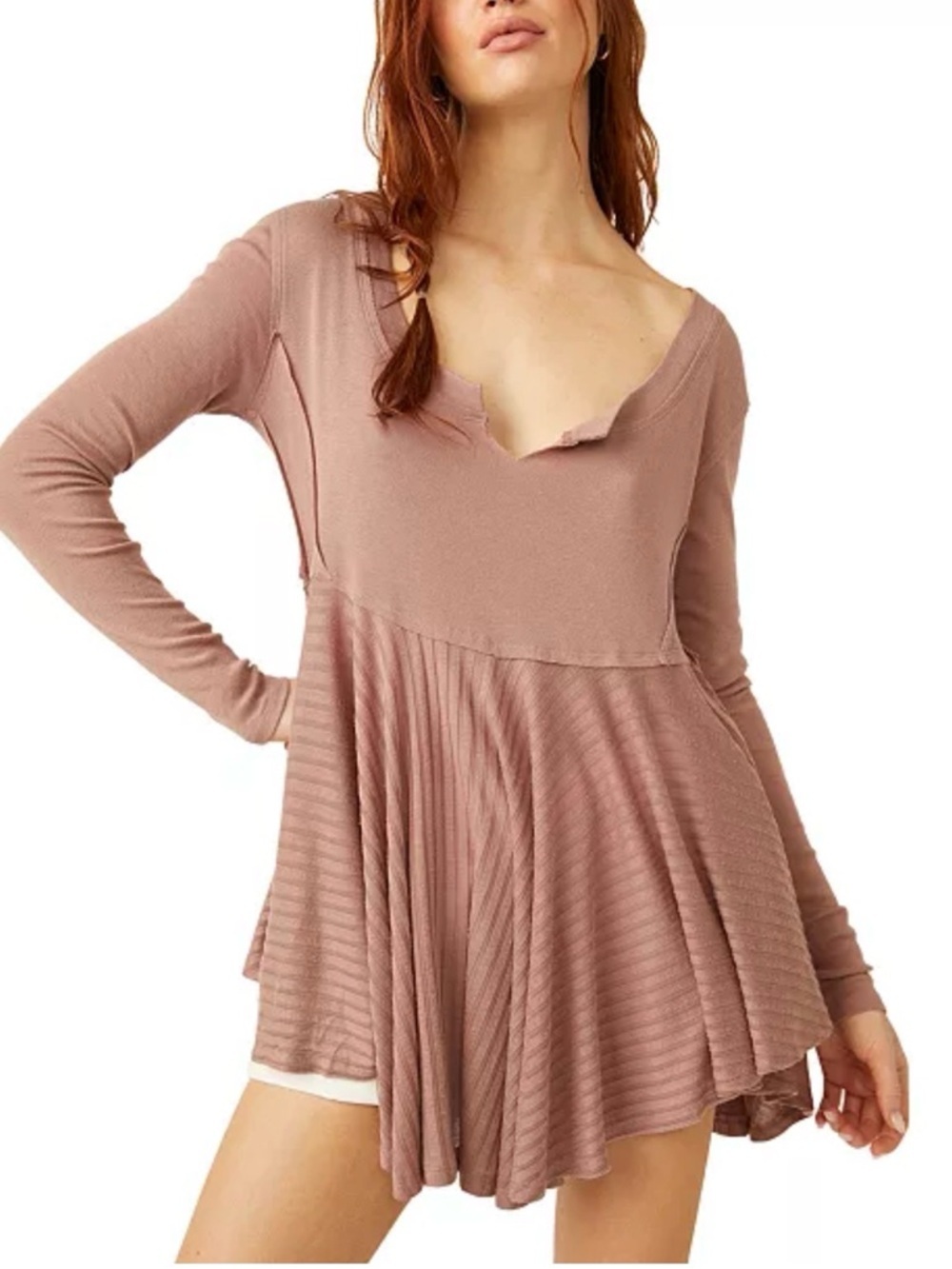 Free People
Women's Clover Split-Neck Babydoll Tunic